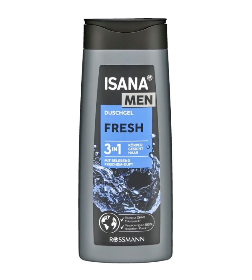 Ανδρικό αφρόλουτρο Isana 3 σε 1 Fresh, 300ml