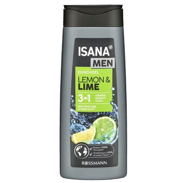 Ανδρικό αφρόλουτρο Isana 3 σε 1 Lemon & Lime, 300ml