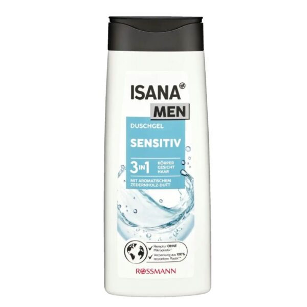Ανδρικό αφρόλουτρο Isana 3 σε 1 Sensitiv, 300ml