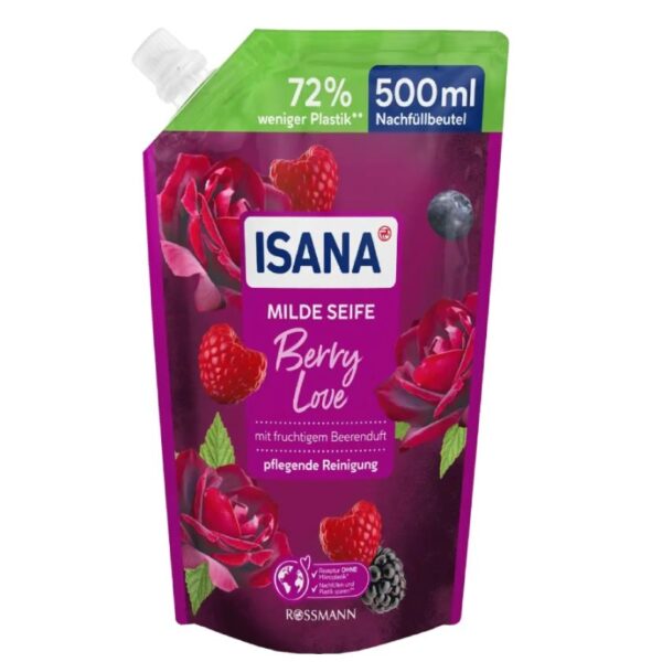 Κρεμοσάπουνο Isana Berry Love συσκευασία αναπλήρωσης, 500ml