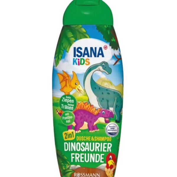 Παιδικό Αφρόλουτρο & Σαμπουάν 2 σε 1, Isana Dinosaur Friends, 300ml