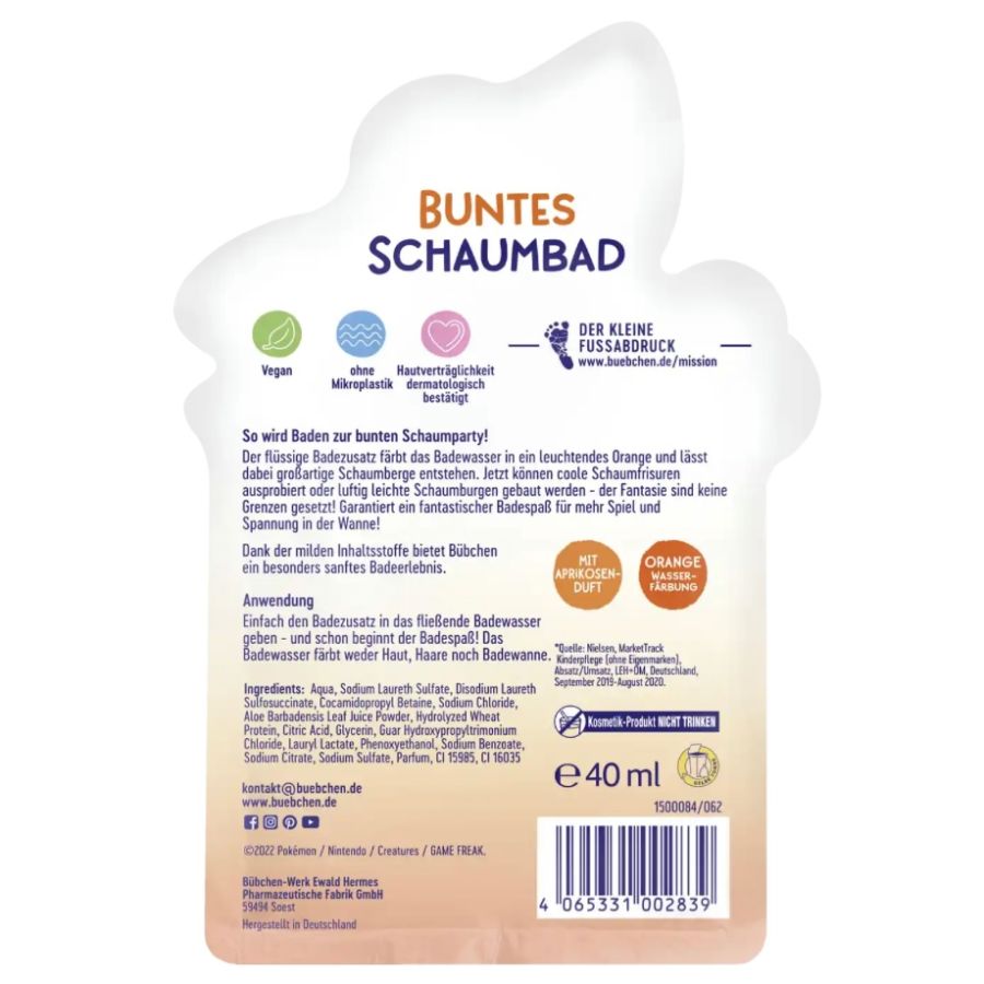 Αφρόλουτρο Bubchen Charizard άρωμα βερύκοκκο, 40ml - Image 2