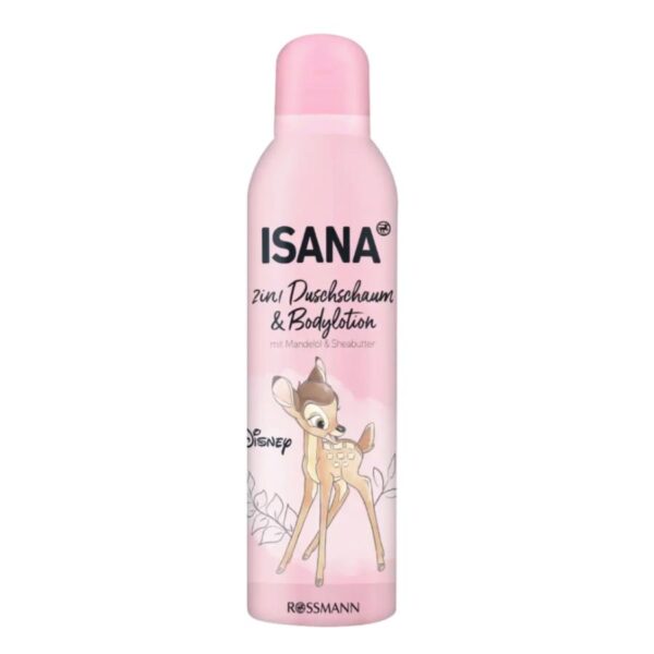 Αφροντουζ και λοσιον σωματος Isana 2σε1 Disney με αμυγδαλελαιο και καριτε