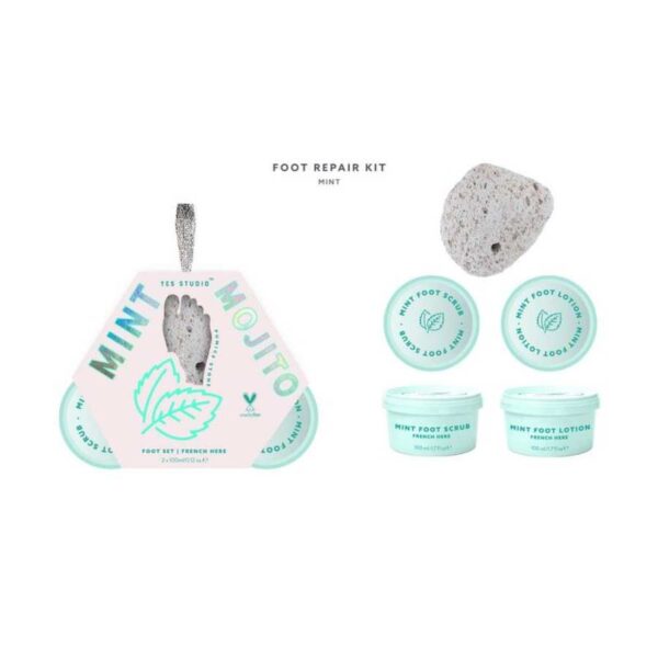 By Upper Canada Σετ ποδιών με scrub 2*100ml ποδιών, λοσιόν & ελαφρόπετρα, Mint Mojito