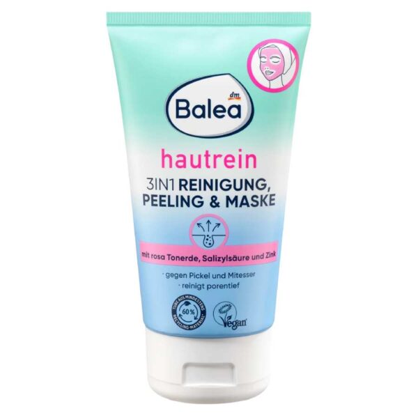 Balea Καθαρισμός, peeling & μάσκα 3-σε-1 για καθαρισμό δέρματος, 150 ml