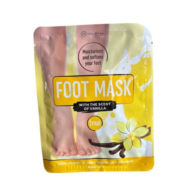 Skin Bliss μασκα ποδιων με βιταμινη Ε,καριτε και αλλαντοινη με αρωμα βανιλιας
