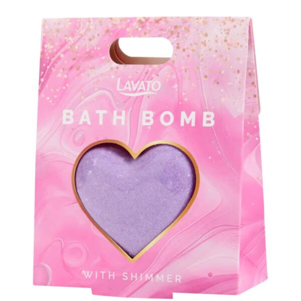 Lavato Heart Bath Bomb,Καρδιά βόμβα μπάνιου σε ροζ και μοβ χρωμα
