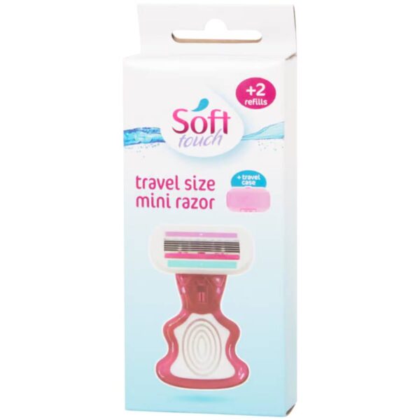 Soft Touch Ξυραφακι Travel Size με πρακτικη θηκη και ανταλλακτικες λεπιδες