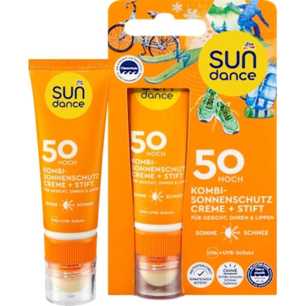 Sundance Αντηλιακή κρέμα προσώπου σύνθετη + stick SPF 50, 1 τεμάχιο