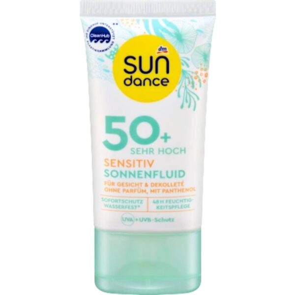 Sundance Sun Fluid Face Sensitive SPF 50+, 50 ml,ευαίσθητο δέρμα για πρόσωπο & ντεκολτέ