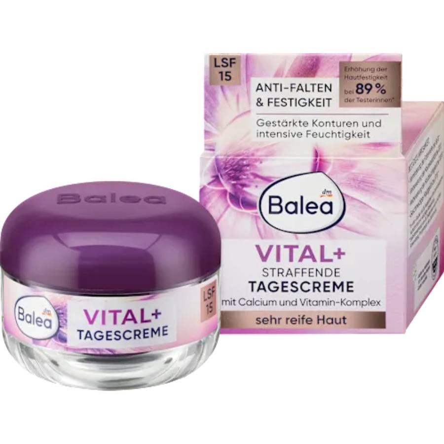 Balea Vital + Συσφικτική Κρέμα Προσώπου SPF 15, 50 ml
