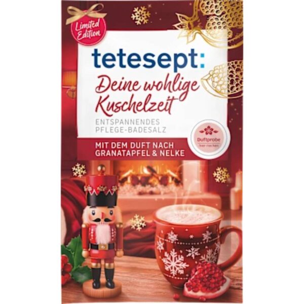 tetesept Άλατα Μπάνιου για την άνετη αγκαλιά σας, 60 γρ,γλυκό χειμωνιάτικο άρωμα ροδιού και γαρίφαλου