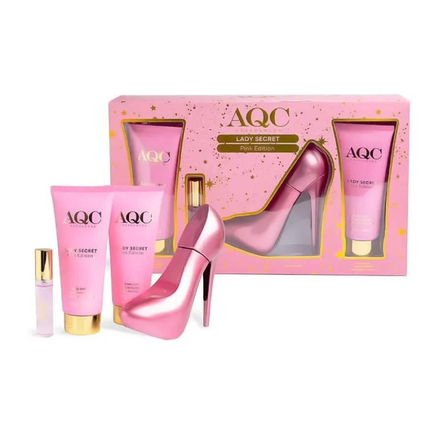 AQC Fragraces Lady Secret Pink Edition Perfume Set 4pcs 35 x 21 x 6cm,ΣΕΤ ΔΩΡΟΥ 4