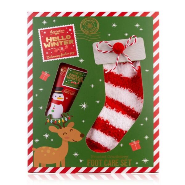 Accentra Γιορτινό Σετ περιποίησης με κρέμα ποδιών 60ml & one-sized κάλτσες, Hello Winter