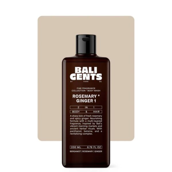 Bali Gent DUSCHGEL ROSEMARY GINGER Αφρόλουτρο με Δεντρολίβανο και Τζίντζερ 2σε1